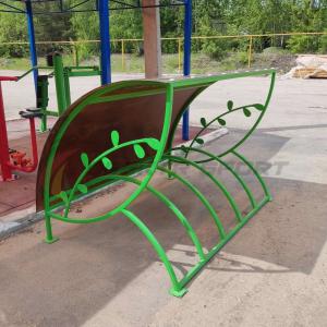 Купить Велопарковка крытая, с веточкой, цв. зеленый в Новомичуринске 